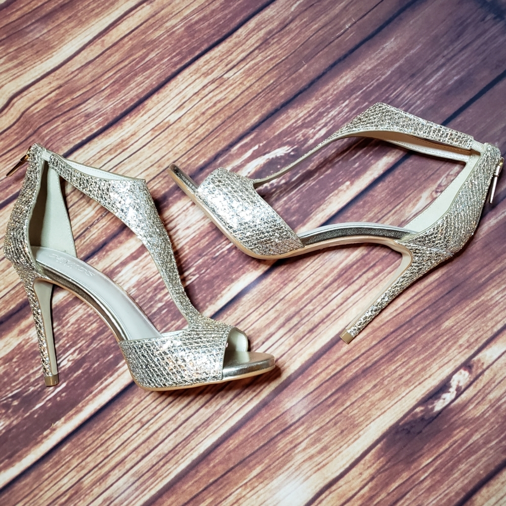 Gold dressy sandals